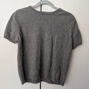 Croft & Barrow size M short sleeve 100% cashmere sweater gray